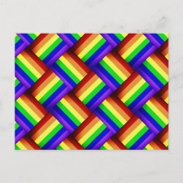 Cartão Postal Fita-Orgulho gay Rainbow Ribbon, LGBT, entrelaçada