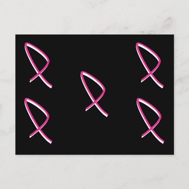 Cartão Postal Fita Rosa de Consciência do Cancer da Mama (Frente)