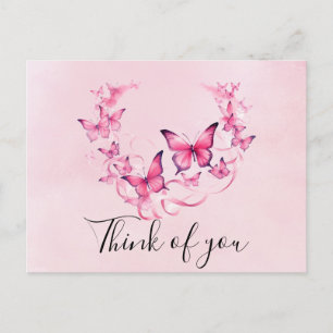 Cartão Postal Fita Rosa de Conscientização do Câncer de Mama
