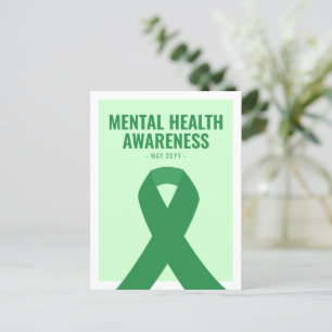 Cartão Postal Fita Verde de Sensibilização para a Saúde Mental P