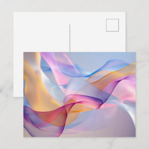 Cartão Postal Fitas Coloridas Fluindo Abstratas