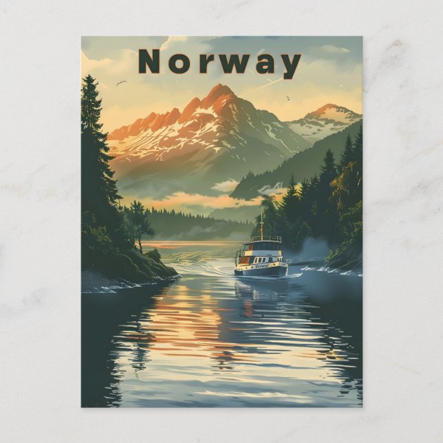 Cartão Postal Fjord da Noruega (Frente)
