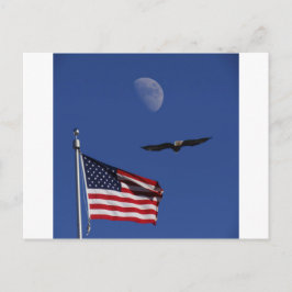 Cartão Postal Flag Moon Eagle