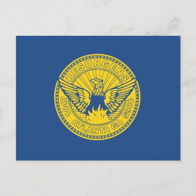 Cartão Postal Flag of Atlanta, Georgia (Frente)