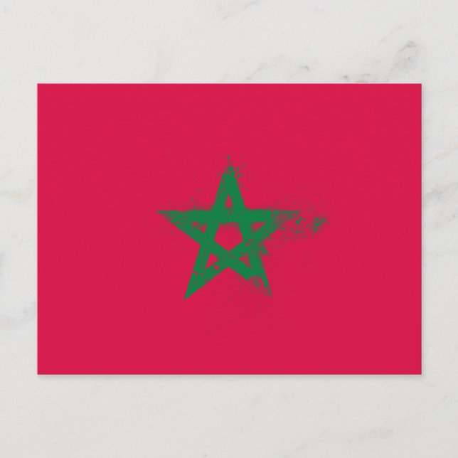 Cartão Postal Flag of Morocco (Frente)