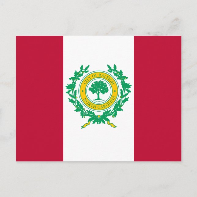 Cartão Postal Flag of Raleigh, North Carolina Postcard (Frente)