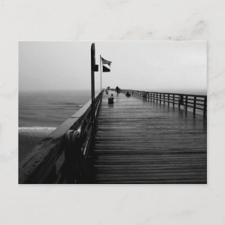 Cartão Postal Flagler Beach Pier Black and White Photoshop