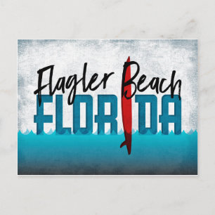 Cartão Postal Flagler Beach Surfboard Surfe na Flagler Beach