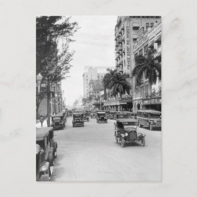 Cartão Postal Flagler Street, Miami, 1920 (Frente)
