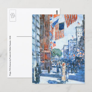 Cartão Postal Flagres Quinta Avenida por Childe Hassam, Arte Vin