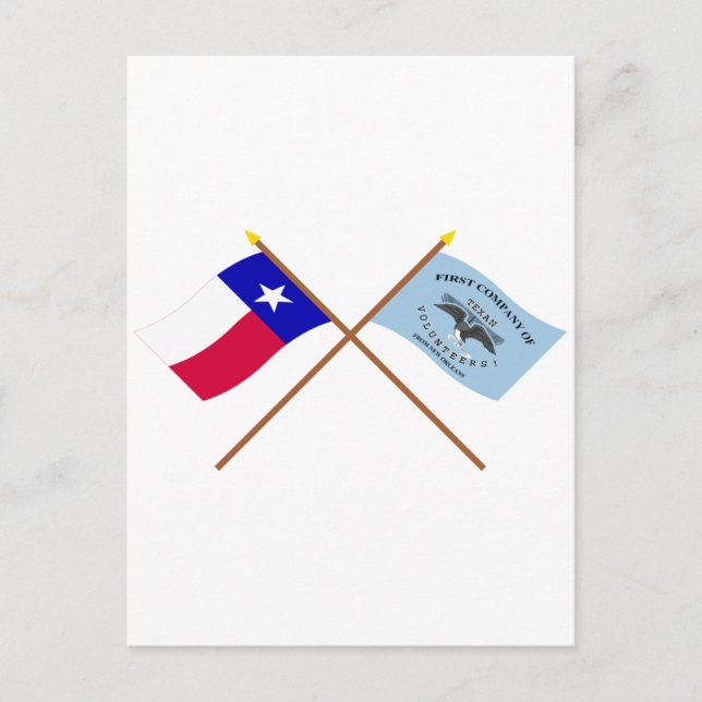 Cartão Postal Flags de Nova Orleans e Texas cruzados (Frente)