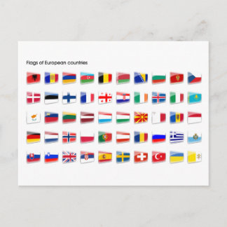 Cartão Postal Flags of European country