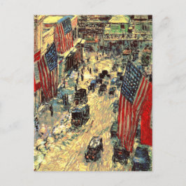 Cartão Postal "Flags on Fifty-Sétima Street", por Childe Hassam