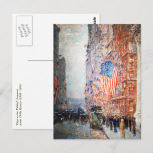 Cartão Postal "Flags on the Waldorf", por Childe Hassam Postcard