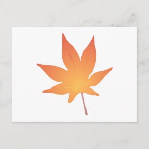 Cartão Postal Flame Orange Leaf