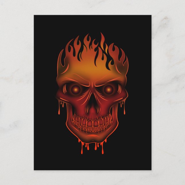 Cartão Postal Flame Skull (Frente)