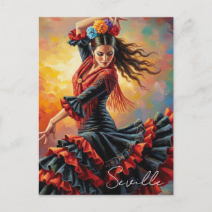 Cartão Postal Flamenco Dancer Seville Espanha