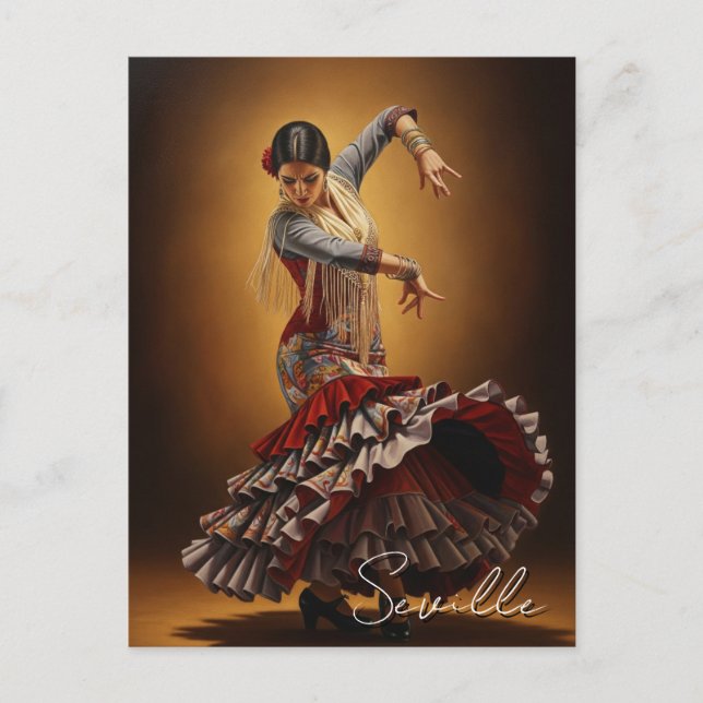 Cartão Postal Flamenco Dancer Seville Espanha (Frente)