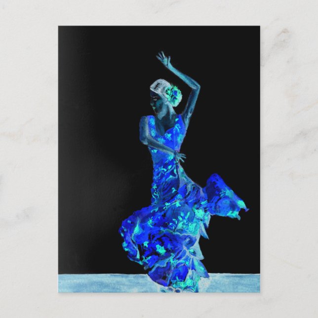 Cartão Postal Flamenco escuro. (Frente)