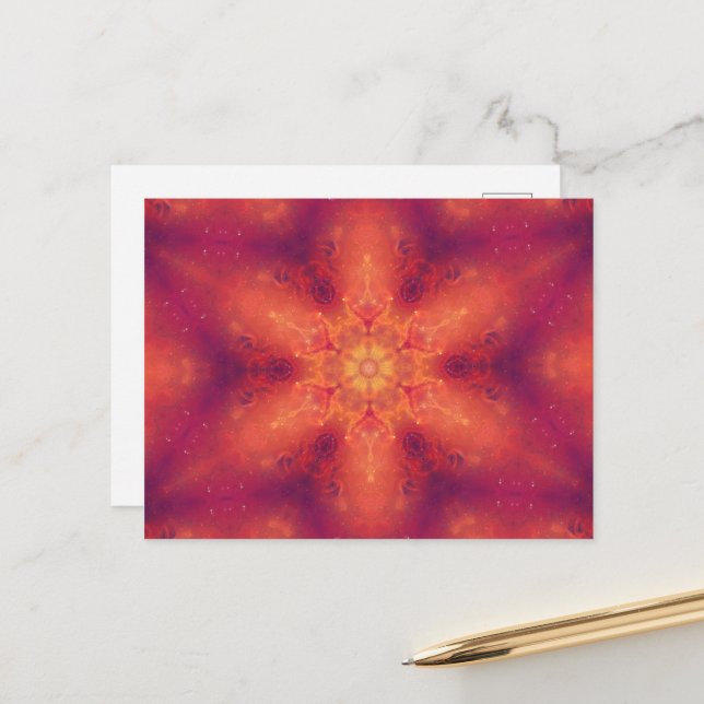 Cartão Postal Flaming Fiery Phoenix Burning Snowflake (Frente/Verso In Situ)