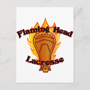 Cartão Postal Flaming Head Lacrosse