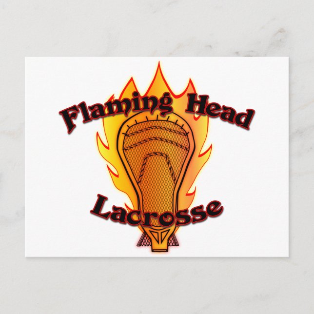 Cartão Postal Flaming Head Lacrosse (Frente)