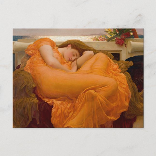Cartão Postal Flaming June - Frederic Lord Leighton (Frente)