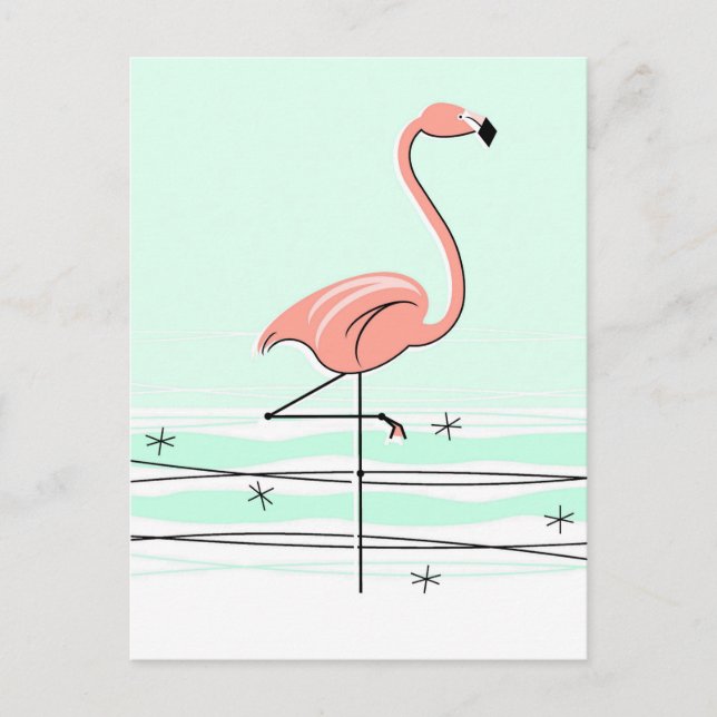 Cartão postal Flamingo Aqua (Frente)