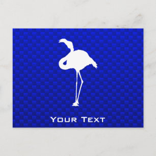 Cartão Postal Flamingo Azul