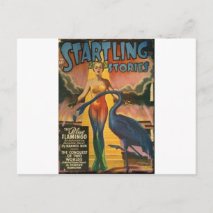 Cartão Postal Flamingo Azul