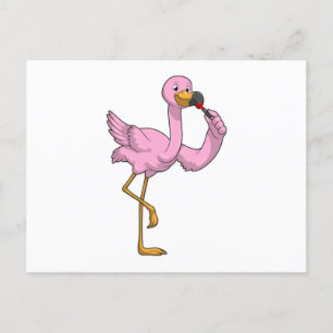 Cartão Postal Flamingo com Batom