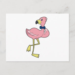 Cartão Postal Flamingo como Cavalheiro com Gravata