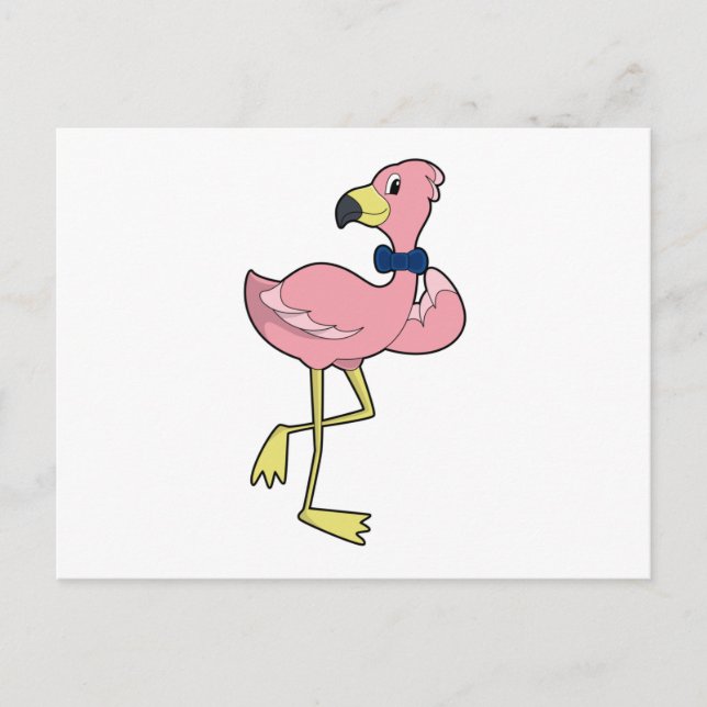 Cartão Postal Flamingo como cavalheiro com Tie (Frente)