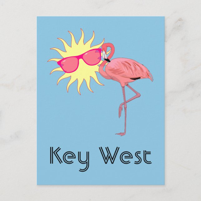 Cartão Postal Flamingo de Key West (Frente)