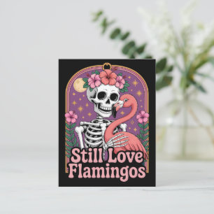 Cartão Postal Flamingo Love For ever LGBTQ Halloween