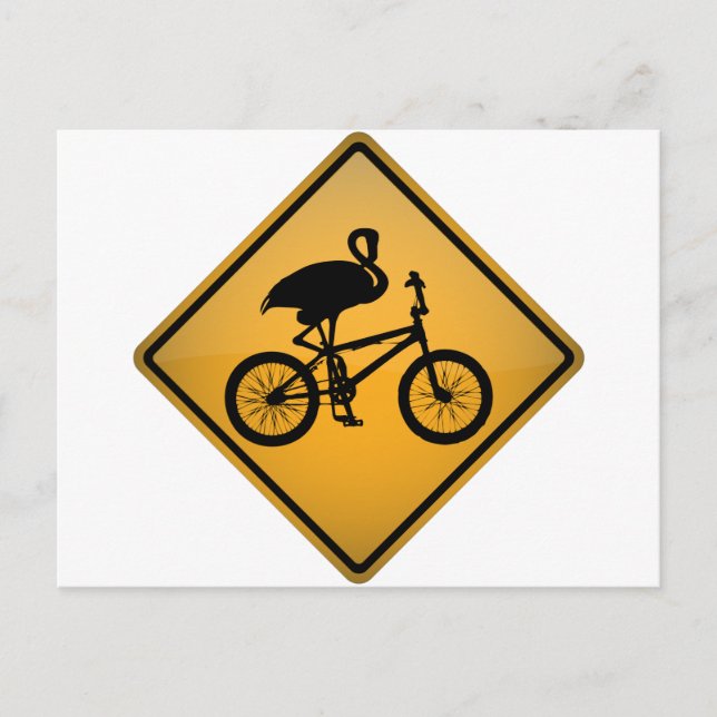 Cartão Postal Flamingo na Bicicleta (Frente)