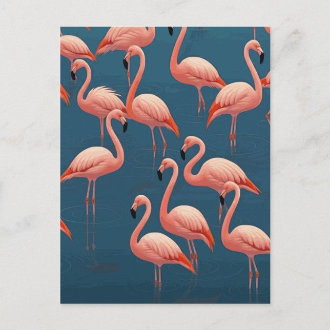 Cartão Postal Flamingo Pattern (Frente)