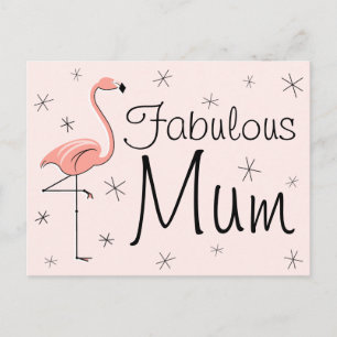Cartão postal Flamingo Pink "Mãe fabulosa"