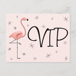 Cartão postal Flamingo Pink "VIP"