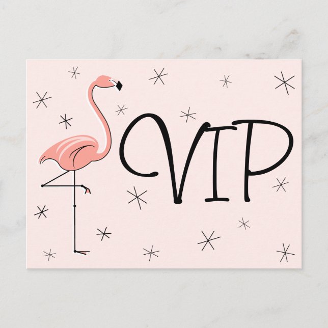 Cartão postal Flamingo Pink "VIP" (Frente)