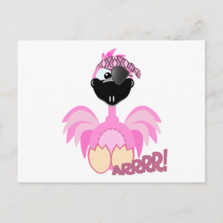 Cartão Postal Flamingo, pirata de Cute Goofkins