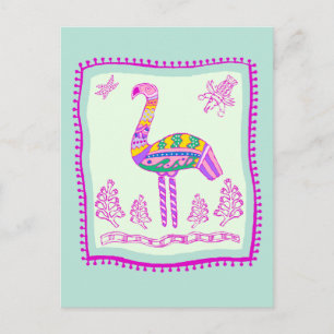 Cartão Postal Flamingo Quilt