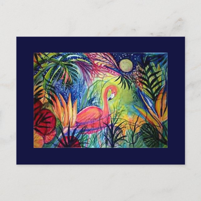 Cartão Postal Flamingo Rosa (Frente)