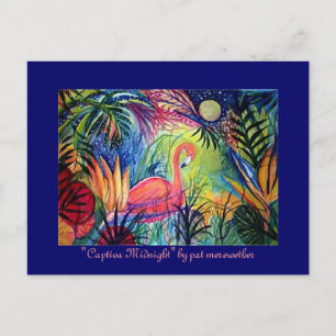 Cartão Postal Flamingo Rosa