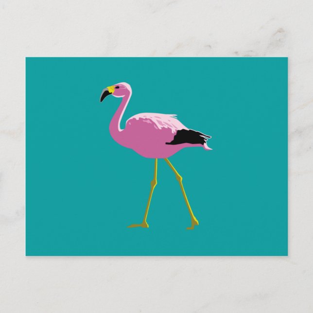 Cartão Postal Flamingo Rosa (Frente)