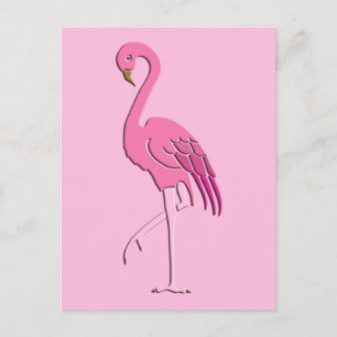 Cartão Postal flamingo rosa bonito