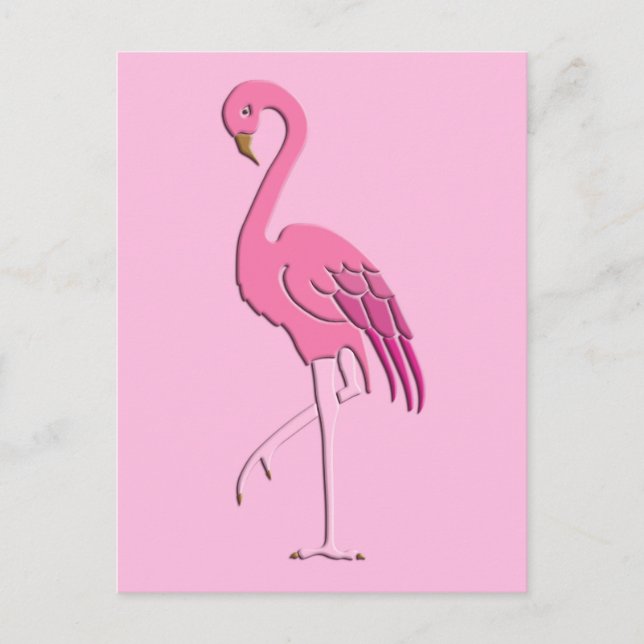 Cartão Postal flamingo rosa bonito (Frente)