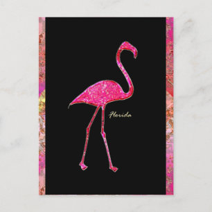 Cartão Postal Flamingo Rosa Quente da Flórida
