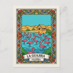 Cartão Postal Flamingos Camarões Colômbia La Guajira