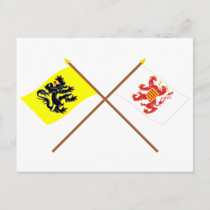 Cartão Postal Flandres cruzados e pavilhões de Limburgo